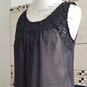 Sheer Sequin Tank Top
